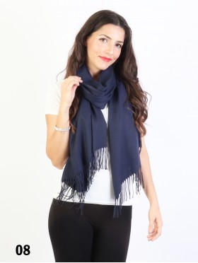 Solid Color Shawl Scarf W/ Tassels